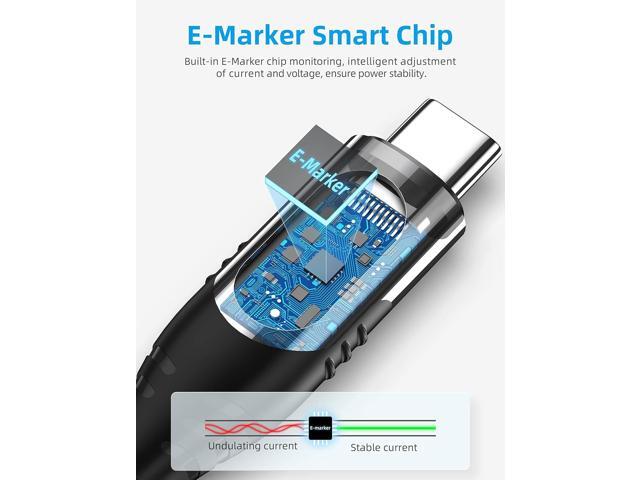 USB C to USB C Charger Cable (100W 5A), 3.3ft USBC to USBC Cable with LED Display, USB C Charging Cable Compatible with iPhone 15 Pro Max Plus,,...