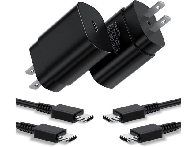 Type C Charger, 25W PD USB C Wall Charger Super Fast Charging Block 2Pack& 10ft USBC Android Phone Charger Cable Cord for Samsung Galaxy S23 Ultra/...