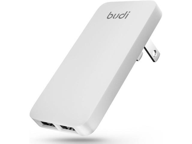 BUDI 17W Extra Slim Portable Wall Charger 2-Port USB-A Wall Charger Convenient Travel Accessories Compatible with IPad iPhone Samsung Galaxy...