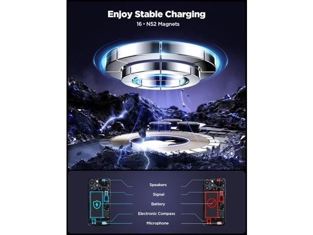 JOYROOM for MagSafe Car Mount Charger, 2024 Upgraded 15W Fast Charging Magnetic Wireless Car Charger Suitable for [Vent+Dash+Wall], for Magsafe...