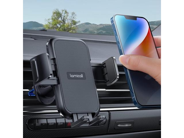 Lamicall 2025 Wider Clamp & Metal Hook Car Phone Holder Vent [Thick Cases Friendly] Phone Holders for Your Car Mount Automobile Hands Free Cradle...