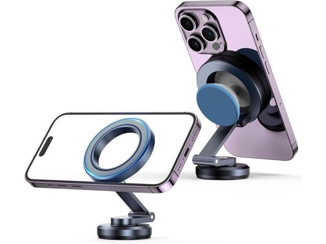 APPS2Car Foldable Metal Magnetic Car Phone Mount for Magsafe iPhone 16 15 14 13 12 Pro Max Plus Mini MagSafe Case, One-Hand Operation