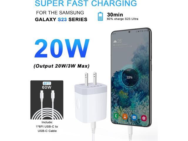 USB C Fast Samsung Charger Box 6ft C to C Cord for Galaxy S25 Ultra S25 Plus A16 5G A14 5G,A15 A25 A13 A54,A24 S24 FE S23 A03s A53 A23 S22 S21...