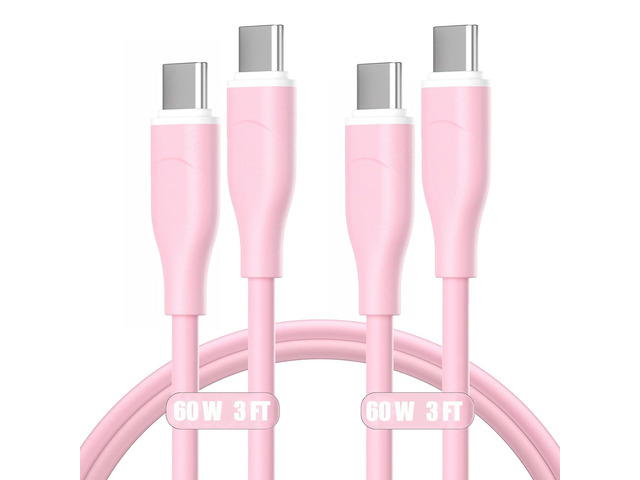 USB C to USB C Cable Fast Charging (2-Pack, 3ft) 60W USBC to USBC Cord for Apple USB Type C Charger Cable for iPhone 15 Pro Max Plus Samsung S24...