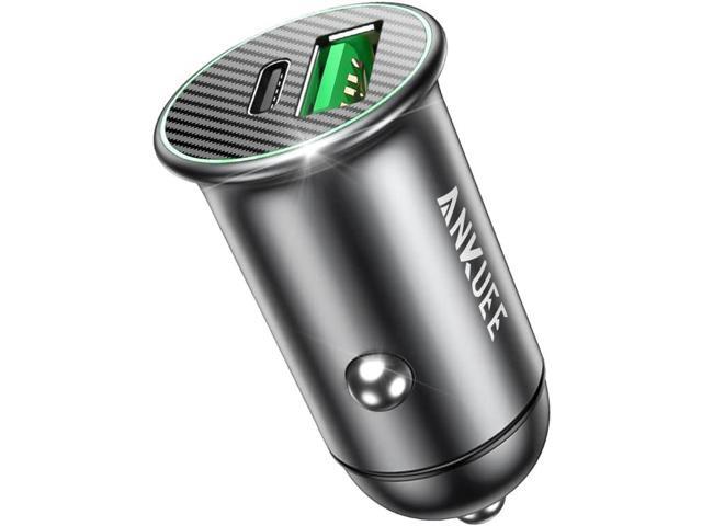 USB-C Car Charger Adapter, Dual Ports Fast Charging PD 60W + QC3.0 30W Mini All-Metal Cigarette Lighter USB Charger Universal for iPhone13/Pro...