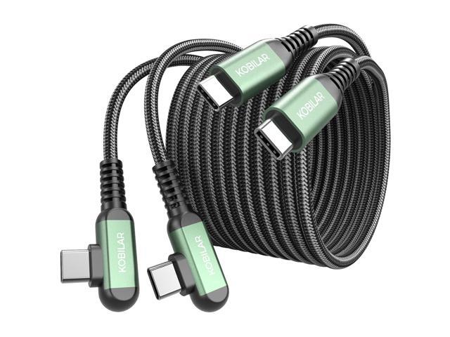 10ft USB C to USB C Cable, Type C Charger Cord Right Angle 2pack, 60W Fast Charger USB C 90 Degree for iPhone 15/16 Pro Max Plus, iPad Pro, USB C...