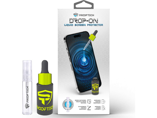 ProofTech DROP ON Liquid Glass Screen Protector for up to 10 Devices - Wipe On Scratch and Crack Resistant Nano Protection for All Phones Tablets...