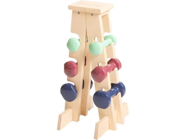 Dumbbell Rack Weight Rack for Home Gym Dumbbell Stand in Wood Made in Italy (155LBS-6 Weights)