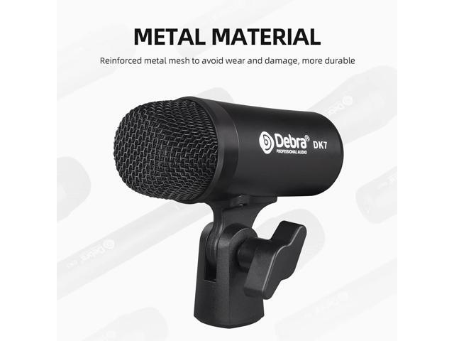 D Debra DK7 Pro 7-Piece Wired Drum Microphone Kit for Performing and Recording Drummers, Includes Mics, Mic Clip with Options for Kick Drums,...