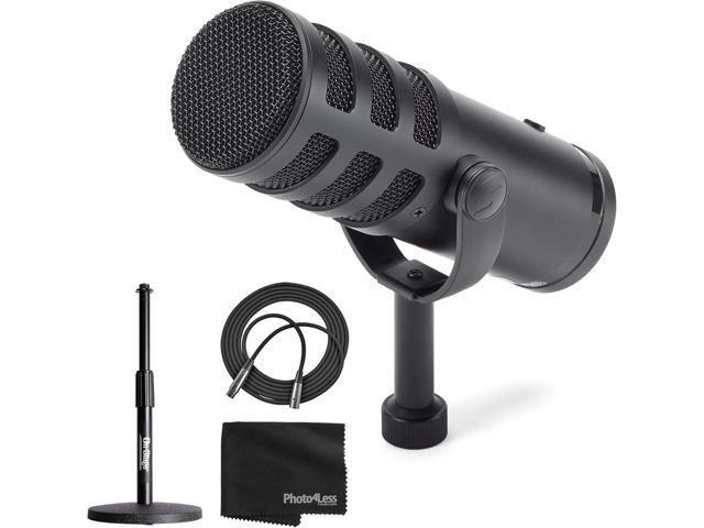 Samson Q9U XLR/USB Dynamic Broadcast Microphone + Desk Microphone Stand + Mic Cable + Cleaning Cloth