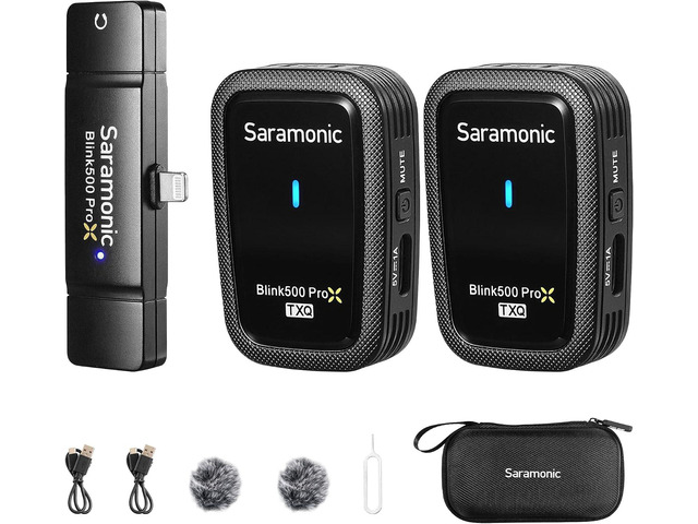 Saramonic Blink500 Prox-Q4 Wireless Lavalier Microphone for iPhone iPad - mini Plug Play Cordless Lapel Mic for Vlog Podcast Facebook Live Stream...