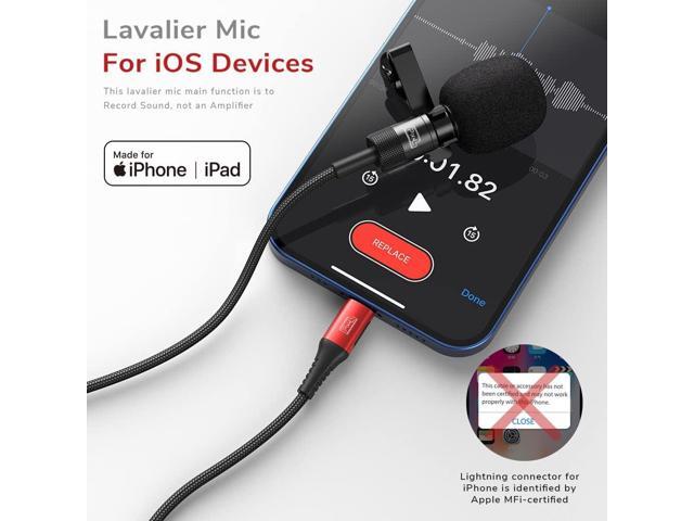 PIXEL Mini Lavalier Microphone for iPhone iPad (Apple MFi-Certified), Lightning Mini Lapel Mic for YouTube TikTok Video Recording Vlogging Live...