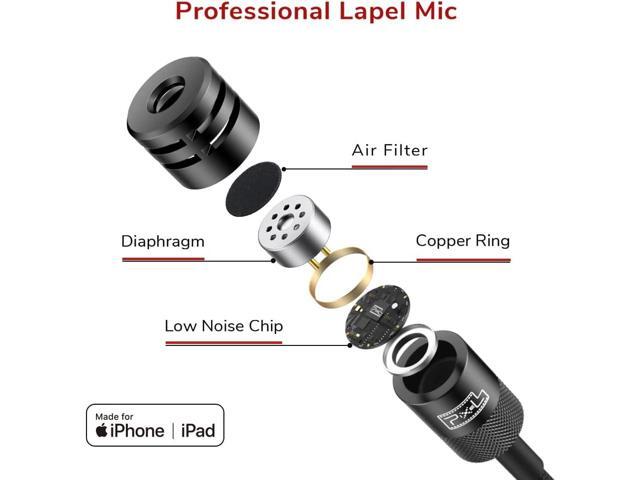 PIXEL Mini Lavalier Microphone for iPhone iPad (Apple MFi-Certified), Lightning Mini Lapel Mic for YouTube TikTok Video Recording Vlogging Live...