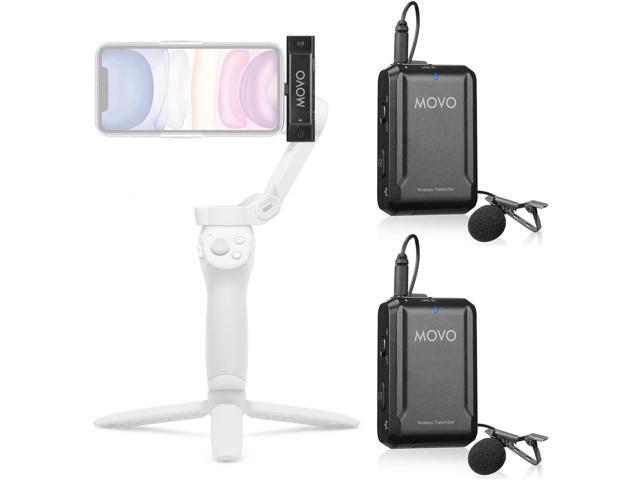 Movo Edge-DI-Duo Wireless Lavalier for iPhone - Perfect Compact Lav Mic for Smartphone Gimbal Stabilizer - Great for Vlogging, Filming, Teachers,...