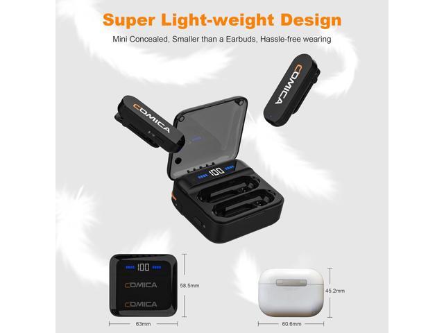 COMICA Vimo S UC Wireless Lavalier Microphone for iPhone 15/16 Android, USB C Mini Lapel Microphone Wireless with Hi-Fi Audio, Noise Cancellation,...