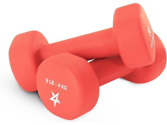 Yes4All Neoprene Coated Dumbbell Hand Weight Sets of 2 - Multiple Weight Options with 15 Colors, Anti-roll, Anti-Slip, Hexagon Shape