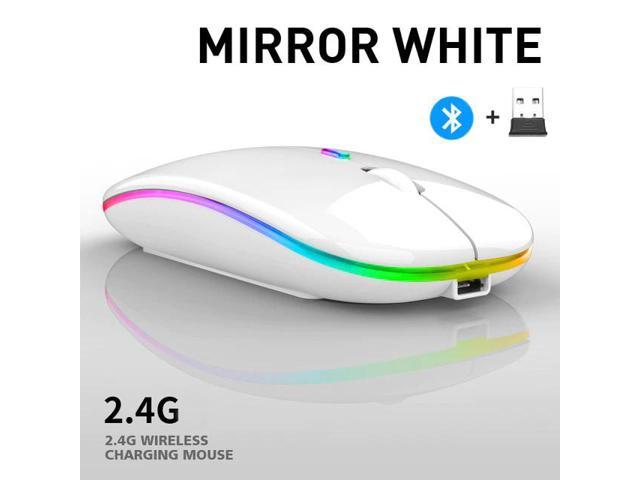 RGB Wirelesss Mouse Rechargeable USB Bluetooth Computer Mouse Ergonomic Silent Macbook Gaming Mause LED Backlit Optical Mice