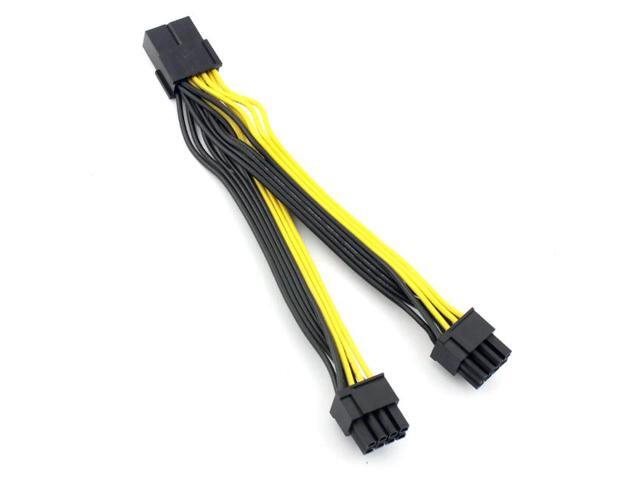 PCI-E PCIE 8p Female to 2Port Dual 8pin 6+2p Male GPU Graphics Video Card Power Cable Cord 18AWG Wire Cable for BTC Miner Mining