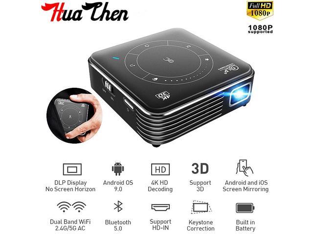 The new P11 projector Android 9.0 HD DLP smart outdoor movie player, 3D mini 4K portable home theater 16GB projector