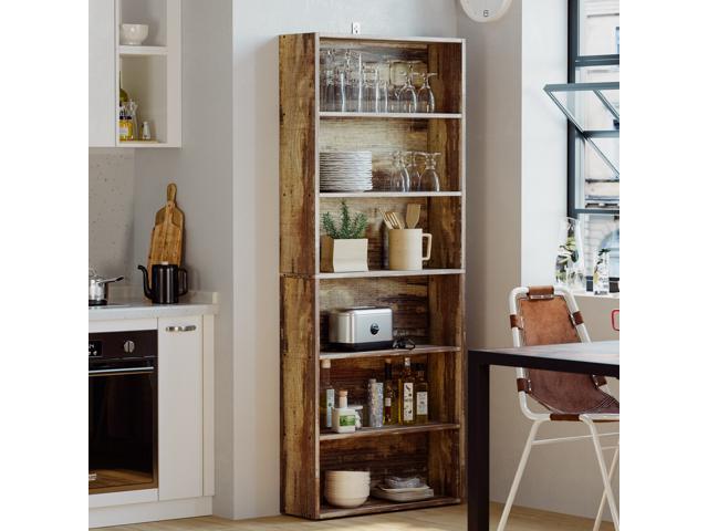 IRONCK Bookshelves and Bookcases Floor Standing 6 Tier Display Storage Shelves 70in Tall Bookcase Home Decor Furniture for Home Office, Living...