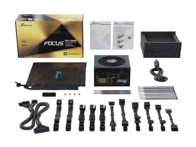Seasonic FOCUS GX-1000, 1000W 80+ Gold, Full-Modular, Fan Control in Fanless, Silent, and Cooling Mode, 10 Year Warranty, Perfect Power Supply for...