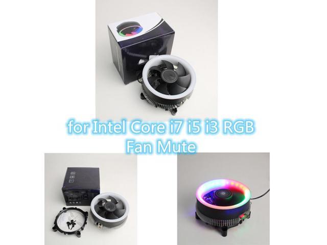 for Intel Core i7 i5 i3 RGB Fan Mute PWM PC CPU Cooler LED Motherboard Control Fan