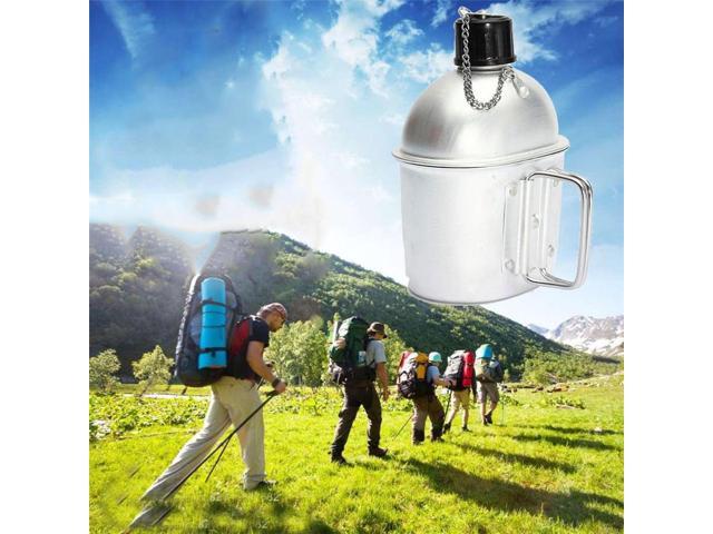 Aluminum Drinking Bottle Water Bottle Cup Sports Camping Hiking Canteen with Water Cup