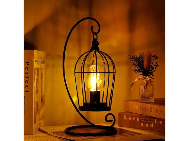 JHY DESIGN Birdcage Bulb Decorative Lamp Battery Operated 12' Tall Cordless Accent Light with Warm White Fairy Lights Bird Bulb for Living Room...