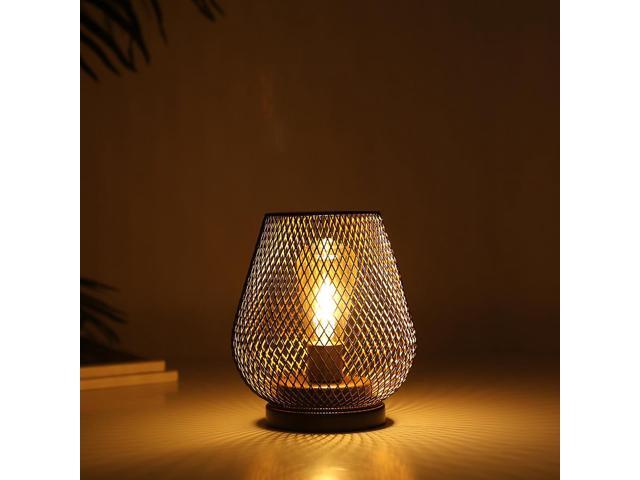 JHY DESIGN Metal Cage LED Lantern Battery Powered Cordless Accent Light with LED Great for Weddings Parties Patio Events for Indoors Outdoors