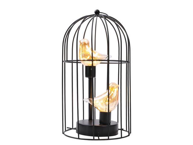 JHY DESIGN Birdcage Decorative Lamp Battery Operated 12' Tall Cordless Accent Light with Warm White Fairy Lights Bird Bulb for Living Room Bedroom...