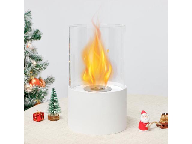 Tabletop Fire Pit Portable Indoor & Outdoor Table Top Fire Pit 11.5''H White