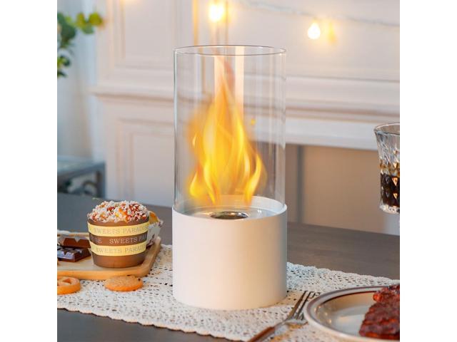 Tabletop Fire Pit Portable Indoor & Outdoor Table Top Fire Pit 10''H White