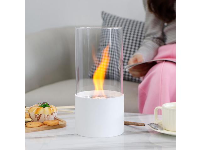 Tabletop Fire Pit Portable Indoor & Outdoor Table Top Fire Pit 10''H White