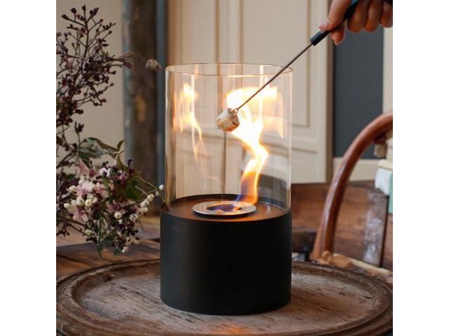 Tabletop Fire Pit Portable Indoor & Outdoor Table Top Fire Pit 11.5''H Black