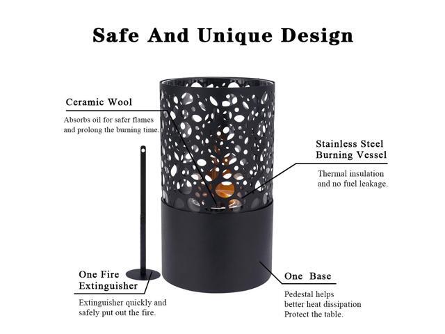 Tabletop Fire Pit Portable Indoor & Outdoor Table Top Fire Pit 11.6''H Black