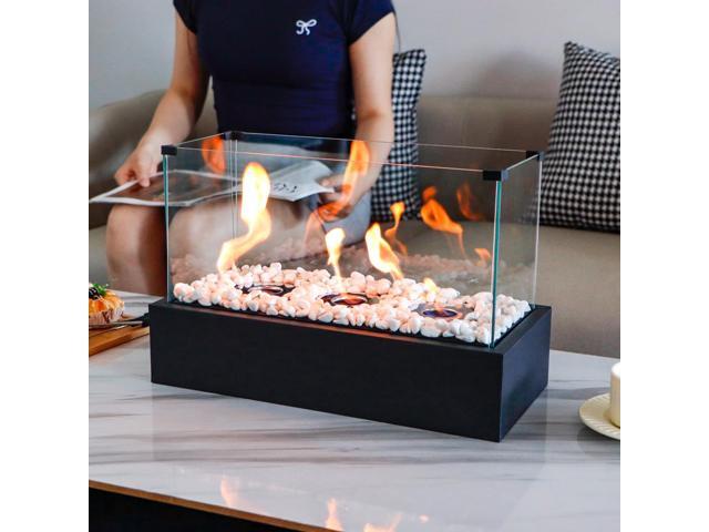 Rectangular Tabletop Fire Pit Portable Indoor & Outdoor Table Top Fire Pit 11.5'H