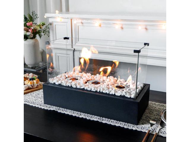 Rectangular Tabletop Fire Pit Portable Indoor & Outdoor Table Top Fire Pit 11.5'H