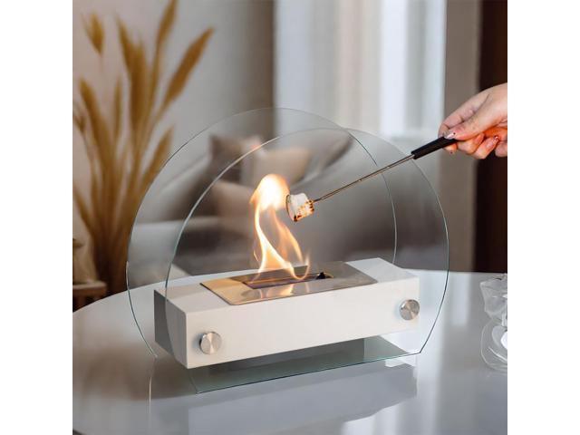 Tabletop Fire Pit Portable Indoor & Outdoor Table Top Fire Pit White 11'H