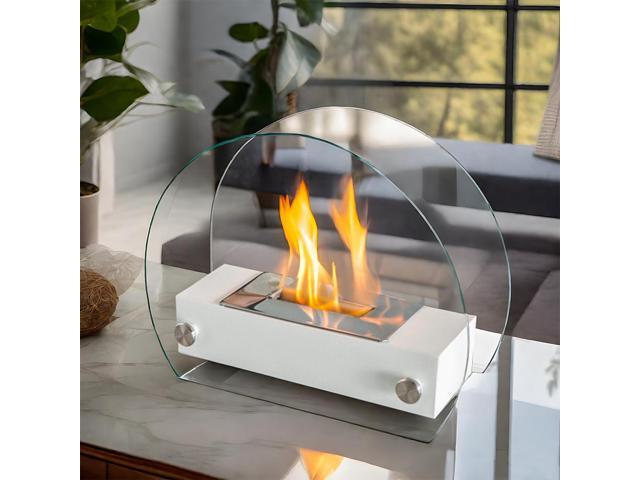 Tabletop Fire Pit Portable Indoor & Outdoor Table Top Fire Pit White 11'H