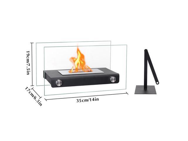 Tabletop Fire Pit Portable Indoor & Outdoor Table Top Fire Pit 7.5''H Black