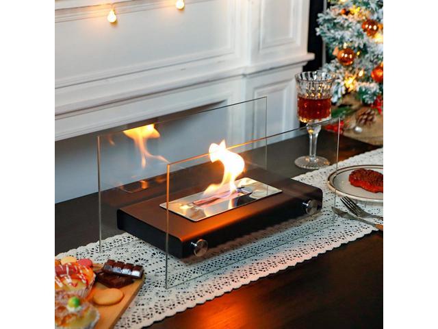 Tabletop Fire Pit Portable Indoor & Outdoor Table Top Fire Pit 7.5''H Black