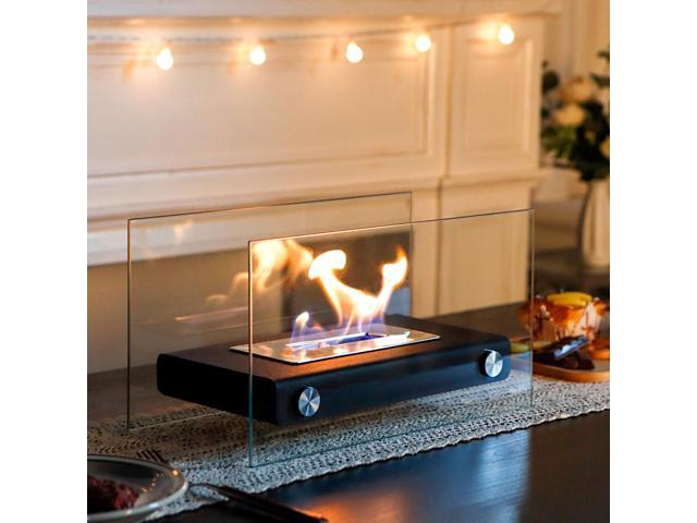 Tabletop Fire Pit Portable Indoor & Outdoor Table Top Fire Pit 7.5''H Black