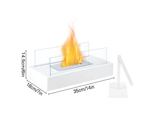 Rectangular Tabletop Fire Pit Portable Indoor & Outdoor Table Top Fire Pit 5.5'H White