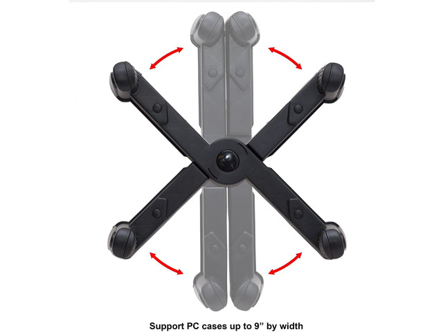 Computer Tower Stand, CPU Holder Desktop Stand Desktop ATX-Case Mobile Cart Holder Adjustable Width with 4 Caster Wheels, Fits Most Computer Cases...