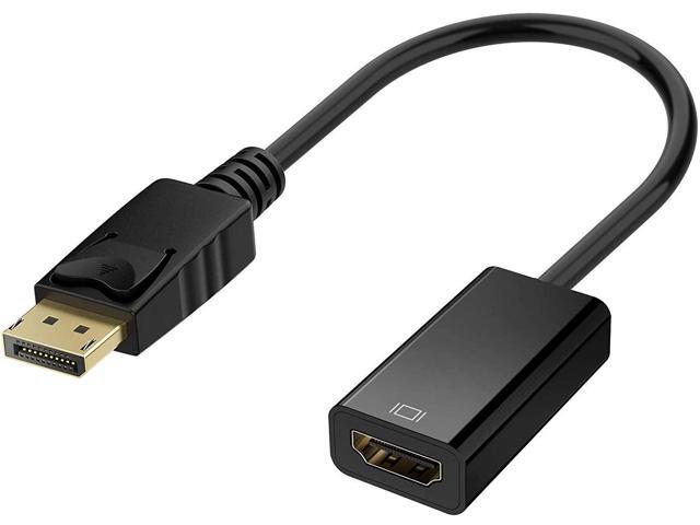 DisplayPort to HDMI Adapter, Gold-Plated Display Port to HDMI Converter, DP to HDMI Cord (Male to Female) Compatible with Computer, Desktop,...