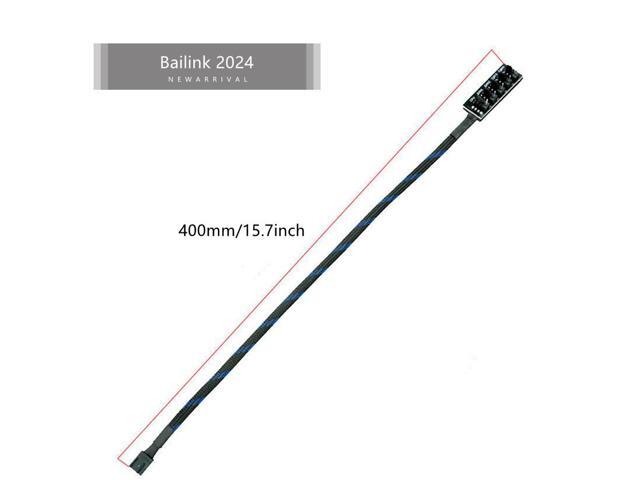 Bailink 2026 Updated PWM Fan Hub, PC CPU Cooling 4 PIN/3PIN Fan Power Cable Hub Splitter Adapter Sleeved PWM Case Fan Splitter for Desktop Computer...