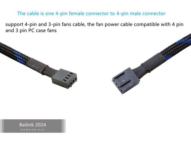 Bailink 2026 Updated PWM Fan Hub, PC CPU Cooling 4 PIN/3PIN Fan Power Cable Hub Splitter Adapter Sleeved PWM Case Fan Splitter for Desktop Computer...