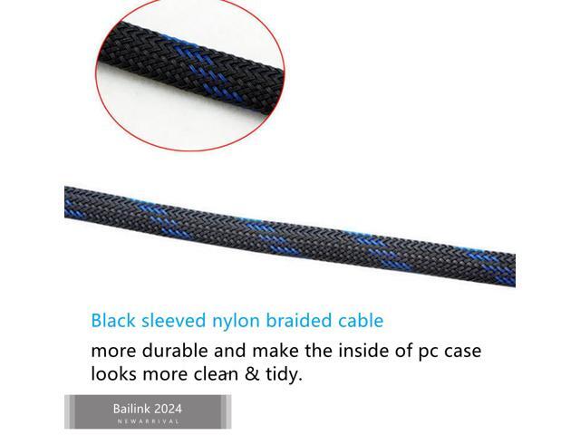 Bailink 2026 Updated PWM Fan Hub, PC CPU Cooling 4 PIN/3PIN Fan Power Cable Hub Splitter Adapter Sleeved PWM Case Fan Splitter for Desktop Computer...