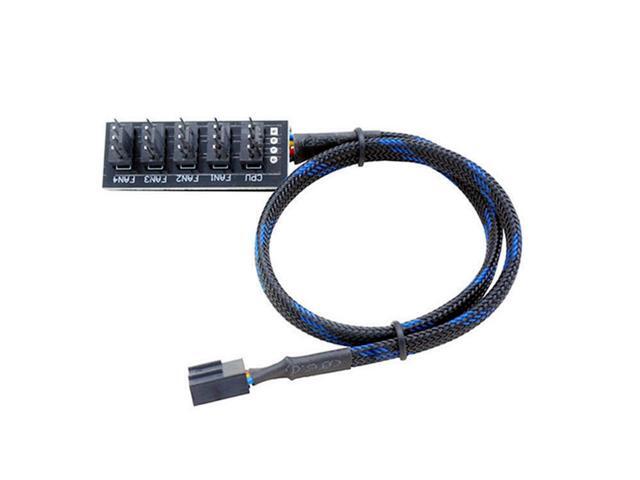 Bailink 2026 Updated PWM Fan Hub, PC CPU Cooling 4 PIN/3PIN Fan Power Cable Hub Splitter Adapter Sleeved PWM Case Fan Splitter for Desktop Computer.