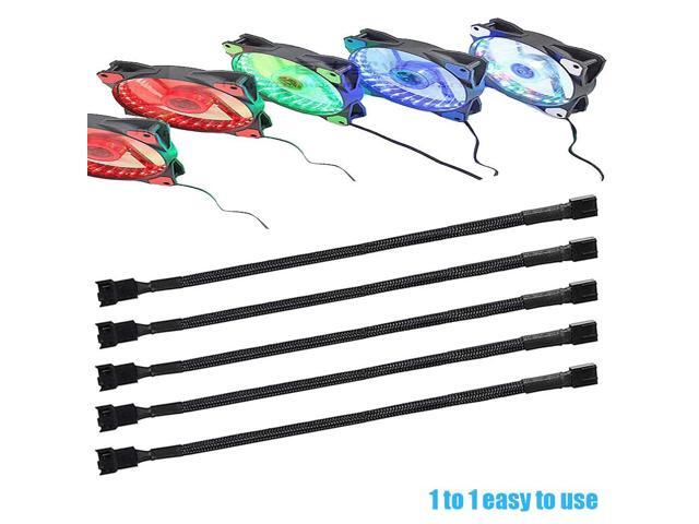 Bailink 5 Pack 4-Pin PWM Fan Splitter Cable, Sleeved Braided Adapter Computer PC Fan Power Extension Cable Converter for Computer ATX Case...